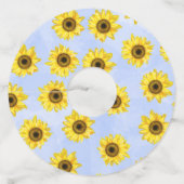 ひまわり&ライトブルーバラワイングラスラベルラベル ワイングラスタグ (裏面)