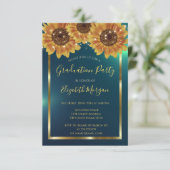 ひまわり,ライト,木材,紙吹雪グリーン卒業 招待状 (スタンド正面)