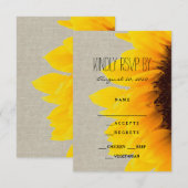 ひまわり ラスティック ウェディング 返信カード (正面/裏面)