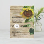 ひまわり ラスティック ウッド ビー ハイーブ 誕生日パーティー 招待状 (スタンド正面)
