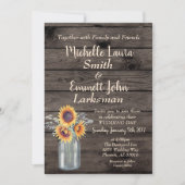 ひまわり ラスティック カントリー ウッド バーンヤード ヴィンテージ 招待状 (正面)