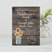 ひまわり ラスティック カントリー ウッド バーンヤード ヴィンテージ 招待状 (スタンド正面)