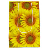 ひまわり ラスティック カントリー フラワー サマー イエロー ミディアムペーパーバッグ (裏面)