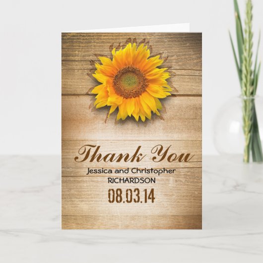 ひまわり ラスティック サンクスカード サンキューカード (正面)