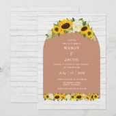 ひまわり ラスティック デジタル ウェディング 招待状 (正面/裏面)