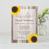 ひまわり ラスティック バーン ウッド ブライダル シャワー 招待状 (スタンド正面)