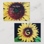 ひまわり ラスティック フローラル モノグラム 名刺 (正面/裏面)