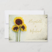 ひまわり ラスティック モダン タイポグラフィー 結婚式 RSVP 招待状 (裏面)