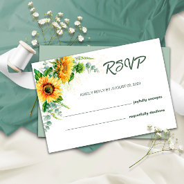 ひまわり ラスティック RSVP 結婚式のカード