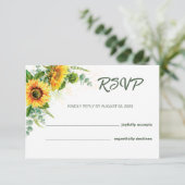 ひまわり ラスティック RSVP 結婚式カード (スタンド正面)