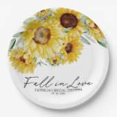 ひまわり ラブ ブライズ シャワーパーティー ペーパープレート (正面)