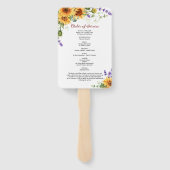 ひまわり＆ラベンダー葬儀プログラム　扇風機のセット ハンドファン (裏面)