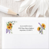 ひまわり ラベンダー ウェディング 返信住所 ラベル (インサイチュ)