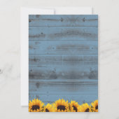 ひまわり&ランタンビール定年ほこりっぽいブルー 招待状 (裏面)