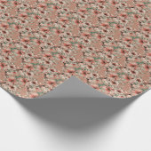 ひまわり、リンゴ：秋の水彩模様 ラッピングペーパー (角)