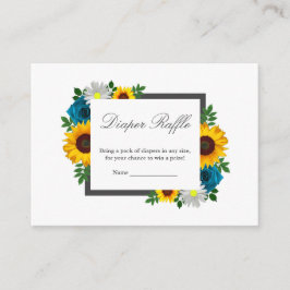 ひまわり ローズ デイジー 花のベビーシャワー エンクロージャーカード