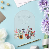 ひまわり&ワイルドフラワーフローラアーク アクリル招待状 (インサイチュ (ウェディング))