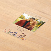 ひまわり&ワイルドフラワーフローラ写真 アクリル招待状 (レイダウン)