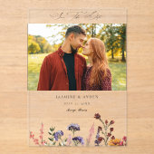 ひまわり&ワイルドフラワーフローラ写真 アクリル招待状 (正面)