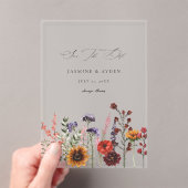 ひまわり&ワイルドフラワーフローラ アクリル招待状 (インサイチュ (ポータブル))