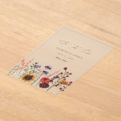 ひまわり&ワイルドフラワーフローラ アクリル招待状 (レイダウン)