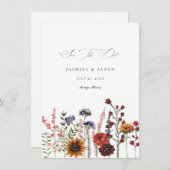 ひまわり&ワイルドフラワーフローラ セーブザデート (正面/裏面)