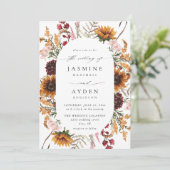 ひまわり&ワイルドフラワー結婚のフローラ2 招待状 (スタンド正面)