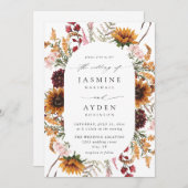 ひまわり&ワイルドフラワー結婚のフローラ2 招待状 (正面/裏面)