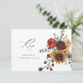 ひまわり&ワイルドフラワー2フローラ付き食事V2 出欠カード (スタンド正面)