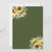 ひまわり ワインブラン & バブル ブライズシャワー 招待状 (裏面)