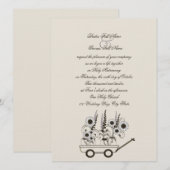 ひまわり ワゴンのウェディング 招待状 (正面/裏面)