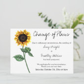ひまわり「予定変更」延期結婚式カード 招待状 (スタンド正面)