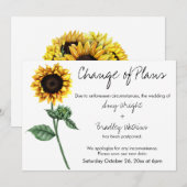 ひまわり「予定変更」延期結婚式カード 招待状 (正面/裏面)