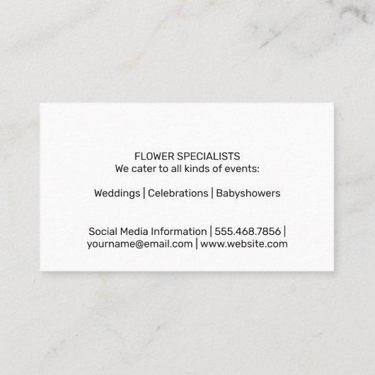 ひまわり |例示的な花のフローラ要素 名刺 (裏面)