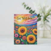 ひまわり 元気になろう ヴァン・ゴッホスタイル ポストカード (スタンド正面)