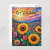 ひまわり 元気になろう ヴァン・ゴッホスタイル ポストカード (正面/裏面)