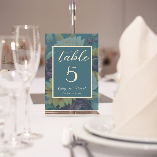 ひまわり 国の優雅なウェディング テーブルナンバー