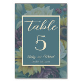 ひまわり 国の優雅なウェディング テーブルナンバー (裏面)