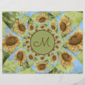 ひまわり 国の花 フローラル イエロー グリーン モノグラム (正面)
