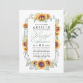 ひまわり 国 農村のウェディングシャワー招待状 招待状 (スタンド正面)