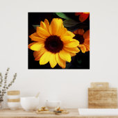 ひまわり、夏の花アート ポスター (キッチン)