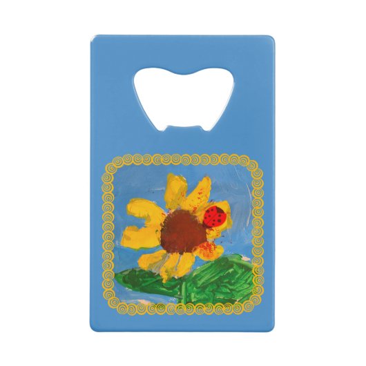 ひまわり「子どもの芸術」 クレジットカード栓抜き (正面)