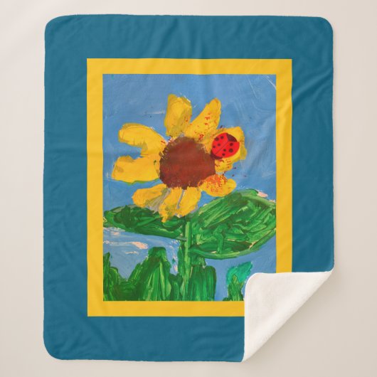 ひまわり「子どもの芸術」 シェルパブランケット (正面)