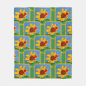 ひまわり「子どもの芸術」 フリースブランケット (正面)
