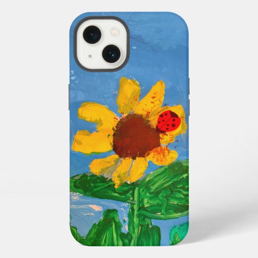 ひまわり「子どもの芸術」 iPhoneケース (裏面)