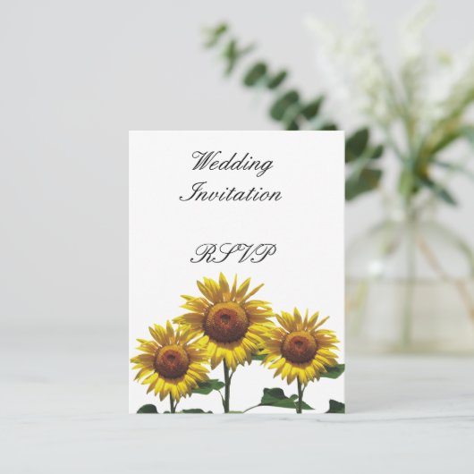 ひまわり 安い 結婚式 パッケージ セット キット インビテーションポストカード (スタンド正面)