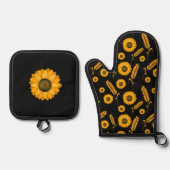 ひまわり 小麦 鍋つかみ&鍋敷きセット (正面)