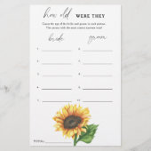 ひまわり – 彼らは何歳だったブライダルゲーム (正面)