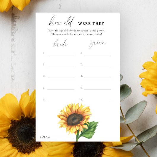 ひまわり – 彼らは何歳だったブライダルゲーム