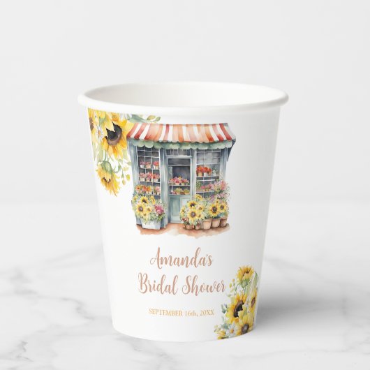 ひまわり 彼女は市場から消えた ブライダルシャワーのパーティーグッズ 紙コップ (正面)